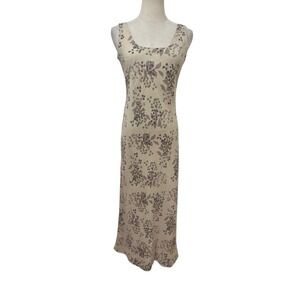 Vtg 90s Banana Republic Silk Floral Basis Cut Midi‎ Boho Grunge Fairy Cottage 2